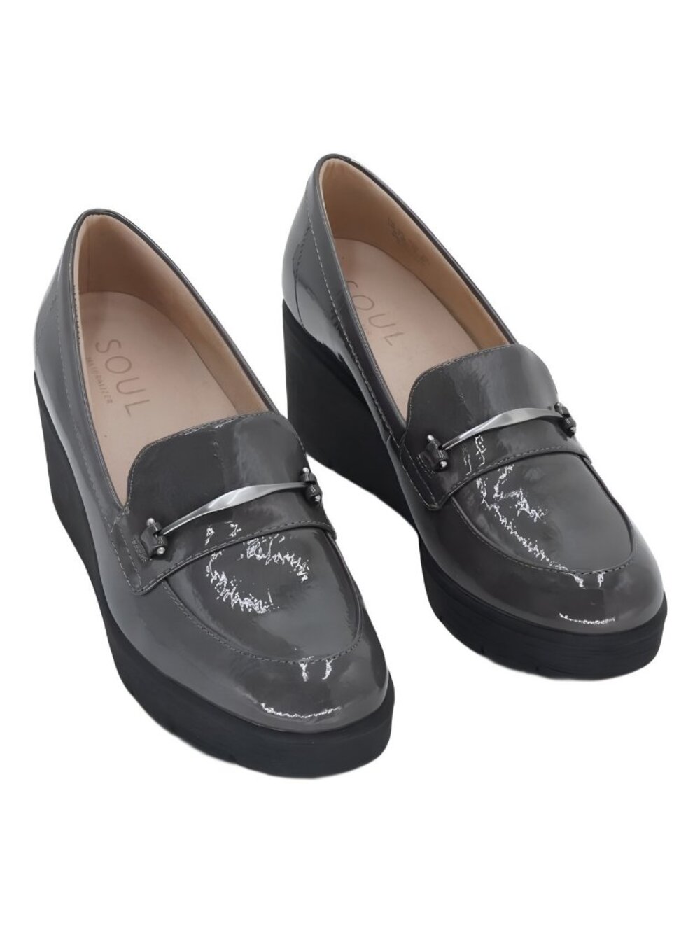Soul Naturalizer Achieve Wedge Loafers Grey - Women's Size 9 Wide